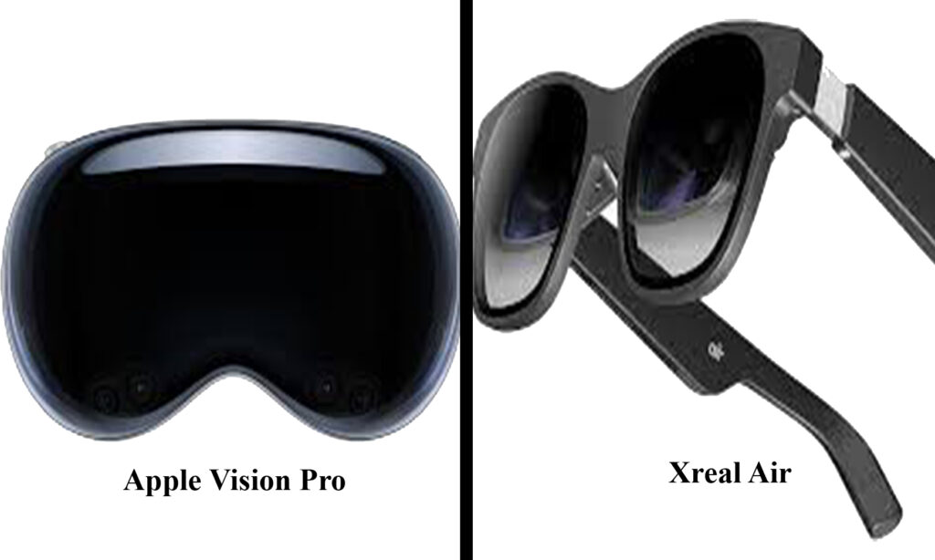 Apple Vision Pro against Xreal Air